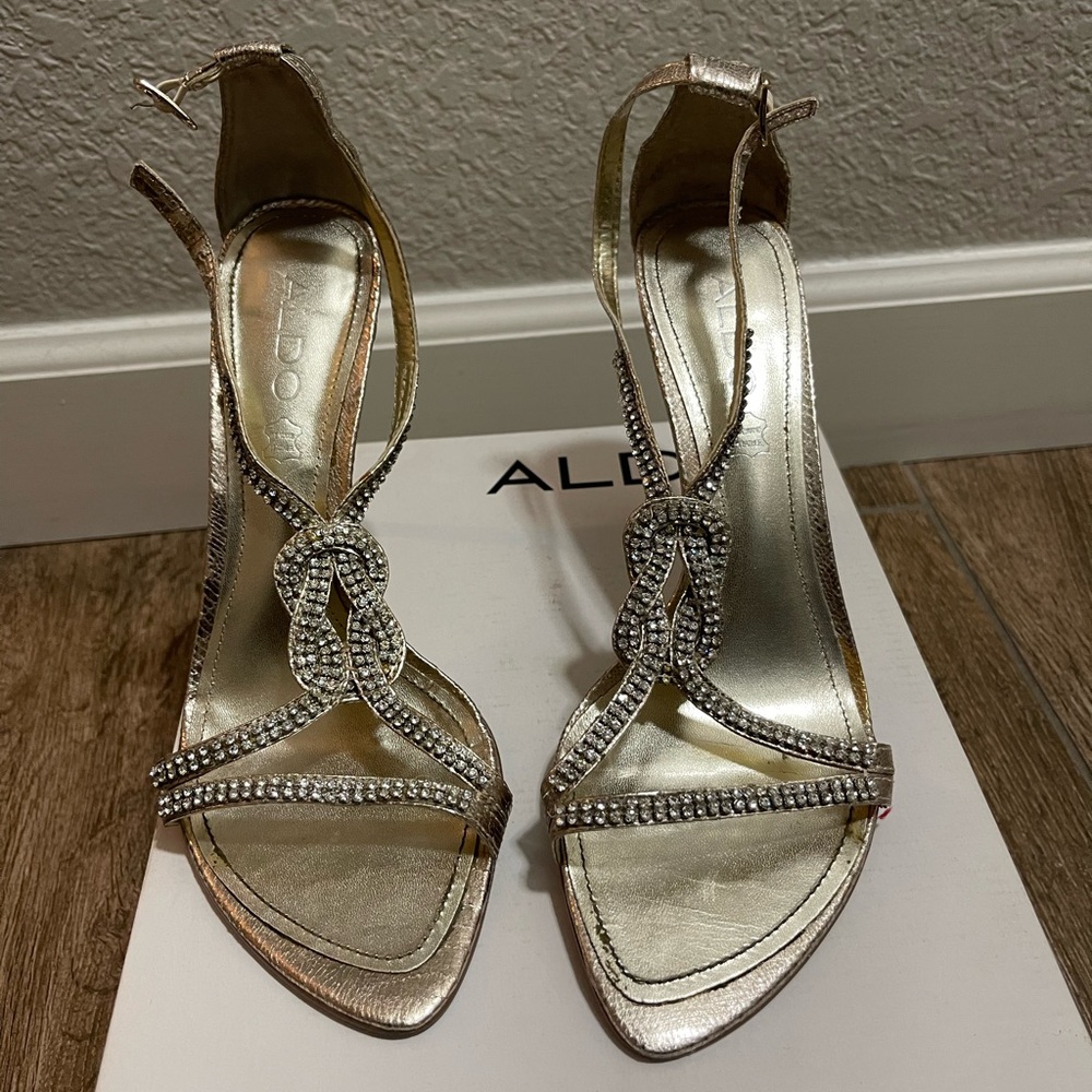 Aldo Gold Strappy Heels